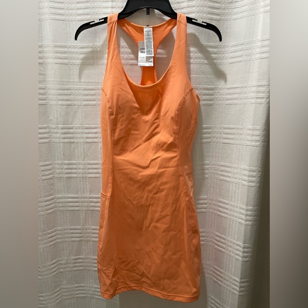 Sweaty Betty tangerine orange power workout dress